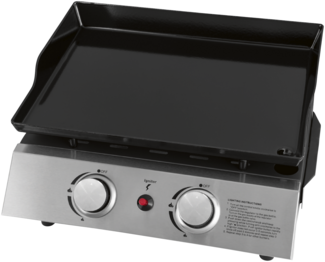 Justus 'Grilleau 2' Tischgrill, BBQ-Plancha Gasgrill, silber, 2 Brenner