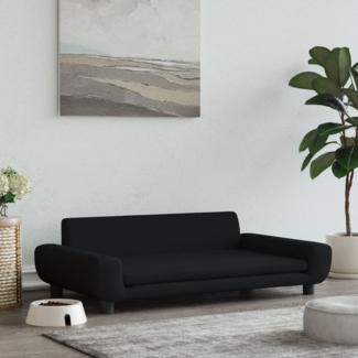 vidaXL Hundebett, Samt, Schwarz, 100 x 54 x 33 cm