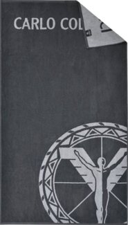 Carlo Colucci Strandtuch Stefano - 100 x 180 cm - Anthrazit-Silber