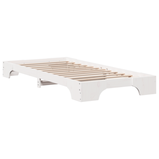 vidaXL Bettgestell Weiß Massivholz Kiefer 75 x 190 cm Langlebig 872888