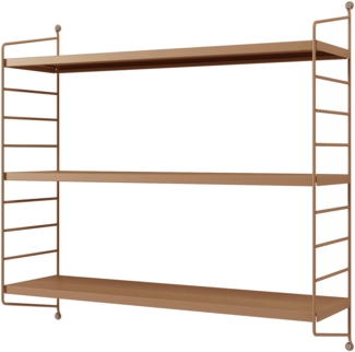 en.casa 'Strängnäs' Modulares Wandregal, Stahl, Hellbraun, 50 x 60 x 15 cm