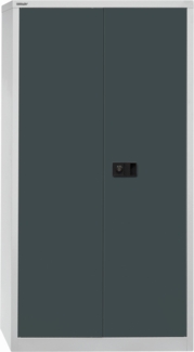Bisley Flügeltürenschrank Universal, 3 verzinkte Fachböden, 4 OH, Farbe Korpus lichtgrau, Türen anthrazitgrau