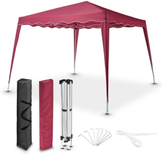 Juskys 'Vivara' Faltpavillon mit Tasche, höhenverstellbar, UV50+ & wasserabweisend, Stahl / Polyester rot, 3x3 m