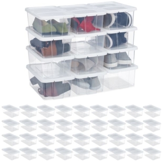 Schuhboxen Kunststoff 48er Set weiß 10037305