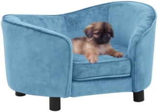 vidaXL Hundesofa, Türkis, Plüsch, 40 x 49 x 69 cm
