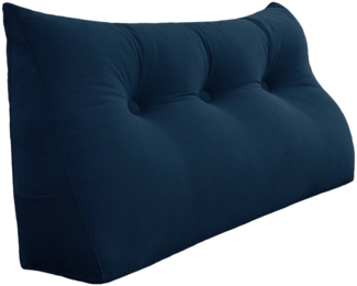 VERCART Keilkissen, Blau, Samt, 50 x 20 x 100 cm