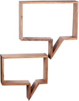 Wohnling 'Mumbai' Wandregale (2er-Set), Akazienholz braun, 50 x 13 x 49 cm