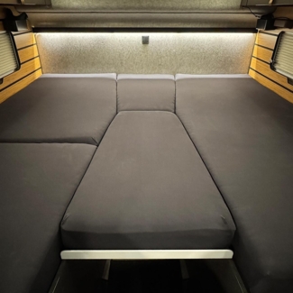 BettwarenShop Spannbettlaken für Hymer Reisemobile|Hymer MLT 580 Mod. 24 Molton Matratzenschoner| weiss