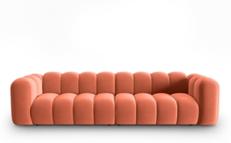 Micadoni Modulares Sofa Lupine 4-Sitzer Samtstoff Koralle