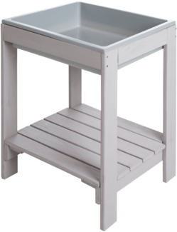 roba Outdoor Spieltisch 'TINY' mit Spielwanne, Massivholz Grau, 38,5 x 32 x 50 cm