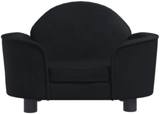vidaXL Hundebett, Samt, Schwarz, 45 x 40 x 66 cm
