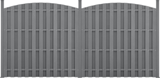 WPC Gartenzaun mit Rundbogen 185x376 cm Grau [neu. holz]