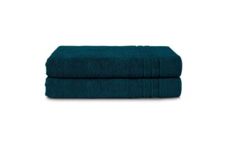 Komfortec 2er Saunatuch Set 80x200 cm aus 100% Baumwolle, XXL-Saunatücher, Sauna Handtuch, Weich, Groß, Frottee, Schnelltrocknend, Petrol