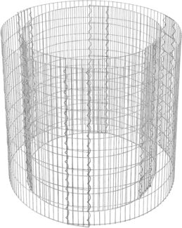 SONGMICS Gabionenkorb, verzinkt, Metall silber, Ø 90 x 80 cm