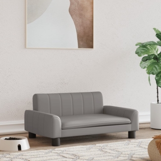 vidaXL Hundebett, Kunstleder, Grau, 70 x 45 x 30 cm