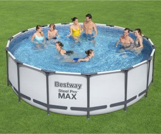 Bestway Steel Pro MAX Rahmenpool Komplettset Rund, 
Ø 450 x 122 cm