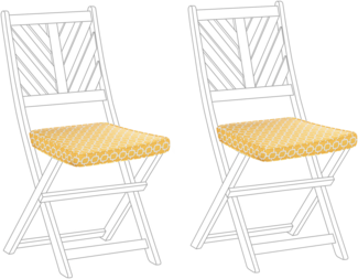 'TERNI' Set, 2 Sitzkissen, Geometrisches Muster, Gelb, 37 x 34 cm
