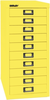 Bisley MultiDrawer™, 29er Serie, DIN A4, 10 Schubladen, Farbe zinkgelb