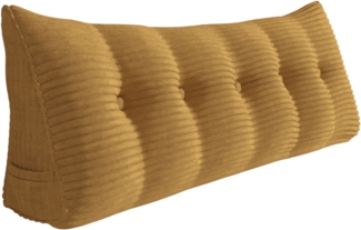 VERCART Keilkissen, Gelb, Cord, 50 x 20 x 160 cm
