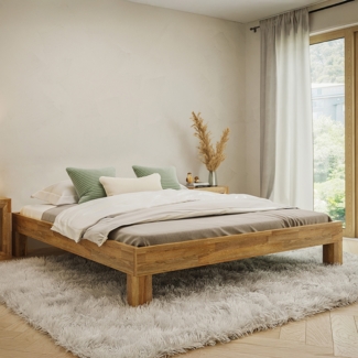 skølm 'Floki' Bett 180x200 cm, natur geölt, Massivholz Eiche