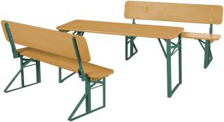 roba Outdoor Kindersitzgruppe mit 2 Bänken mit Lehne und 1 Kindertisch, Massivholz teak, 109 x 52 x 40 cm