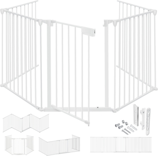 KESSER® Kaminschutzgitter, mit Tür, 300cm Länge, Weiß