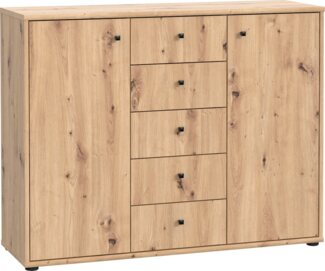 Forte 'Tempra' Kommode, mit Stauraum, Artisan Eiche, 109 x 85 x 35 cm