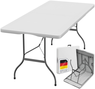 STEELSØN 'Zennar' Gartentisch inkl. Tragegriff, für 8 Personen, zusammenklappbar, wetterfest, weiß, 180 x 74 x 74 cm