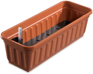 Alpfa Blumenkasten 100 cm Terracotta mit Wasserspeicher Made IN Germany