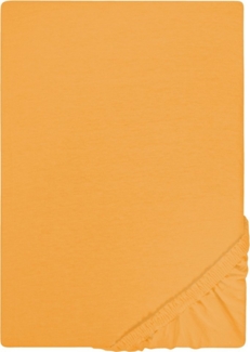 Biberna Jersey-Spannbetttuch, 100 % Baumwolle, Safran, 1x 90x190 cm - 100x200 cm