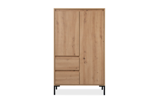 Finori Korsika 53A Highboard, Dekor Artisan Oak | Highboard für Wohnzimmer | Maß: B x H x T ca. 81 x 139 x 40 cm | Highboard mit 2 Türen, 4 Einlegeböden und 2 Schubkästen