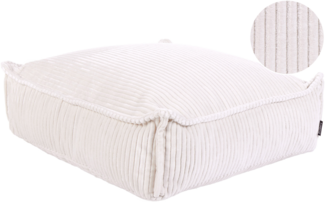 Pouf ALLOZAI Samtstoff Hellbeige 55 cm 55 cm 20 cm