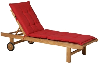 Madison 'Panama' Sonnenliegen-Auflage, Baumwollmischgewebe ziegelrot, 200x60 cm