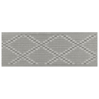 Outdoor Teppich grau 60 x 105 cm kariertes Muster Kurzflor JALNA