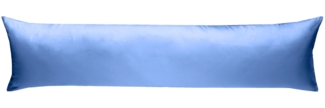 Mako Satin Seitenschläferkissen Bezug uni / einfarbig hellblau 40x200 cm
