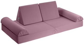 KETTLER 'Kreaty' Kinderspielsofa, Samt Dusty Rose, 22 x 85 x 170 cm