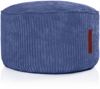 Green Bean® Indoor Sitzhocker Pouf 45x25cm EPS-Perlen Füllung & Cordstoff Kuschelig Weich Waschbar - Oxford Blau