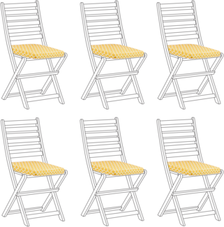 Set mit 6 Sitzkissen Geometrisches Muster TOLVE 39 x 31 cm Gelb