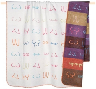 pad Wohndecke, Mischgewebe, 150x200 cm, Boobies Brüste Multicolor