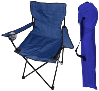 Anglersessel m. Getränkehalter Campingsessel Campingstuhl Festivalstuhl faltbar Blau