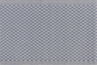 Outdoor Teppich blau 60 x 90 cm ZickZack-Muster Kurzflor MANGO