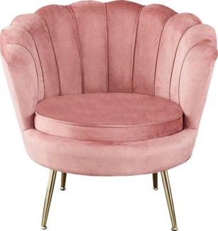 Sessel Muschelsessel Samt Rosa