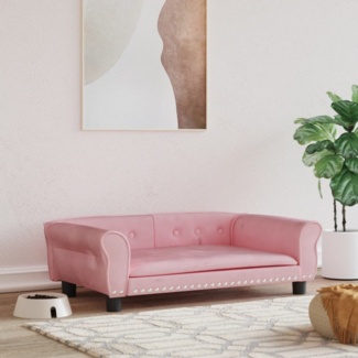 vidaXL Hundebett, Samt, Rosa, 95 x 55 x 30 cm