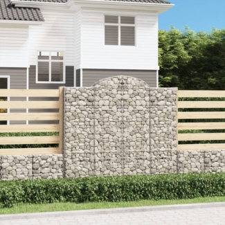 vidaXL Gabione mit Hochbogen 200x50x180/200 cm Verzinktes Eisen 153499