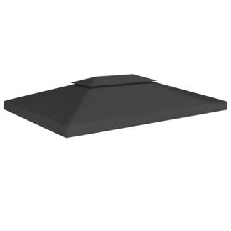 vidaXL Pavillon-Dachplane mit Kaminabzug 310 g/m² 4x3 m Schwarz 312075