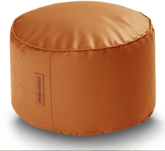 Green Bean® Sitzhocker aus Kunstleder - Pouf mit EPS Perlen Füllung - 43 x 30 cm - perfekte Ergänzung zum Sitzsack - Cognac