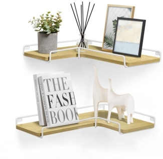 Vasagle L-förmiges Eckregal, 2er Set, Wandregal, Industrie-Design, für Wohnzimmer