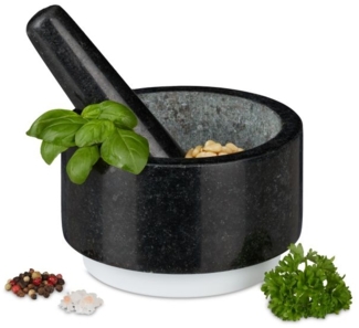 Granit Mörser mit Stößel rutschfest