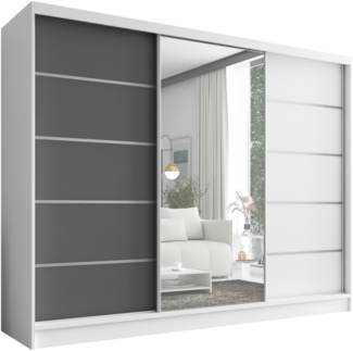 A&J MöbelLand Schwebetürenschrank AURELIA 1 mit 3 Schubladen und Spiegel