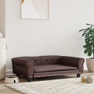vidaXL Hundebett, Kunstleder, Braun, 95 x 55 x 30 cm